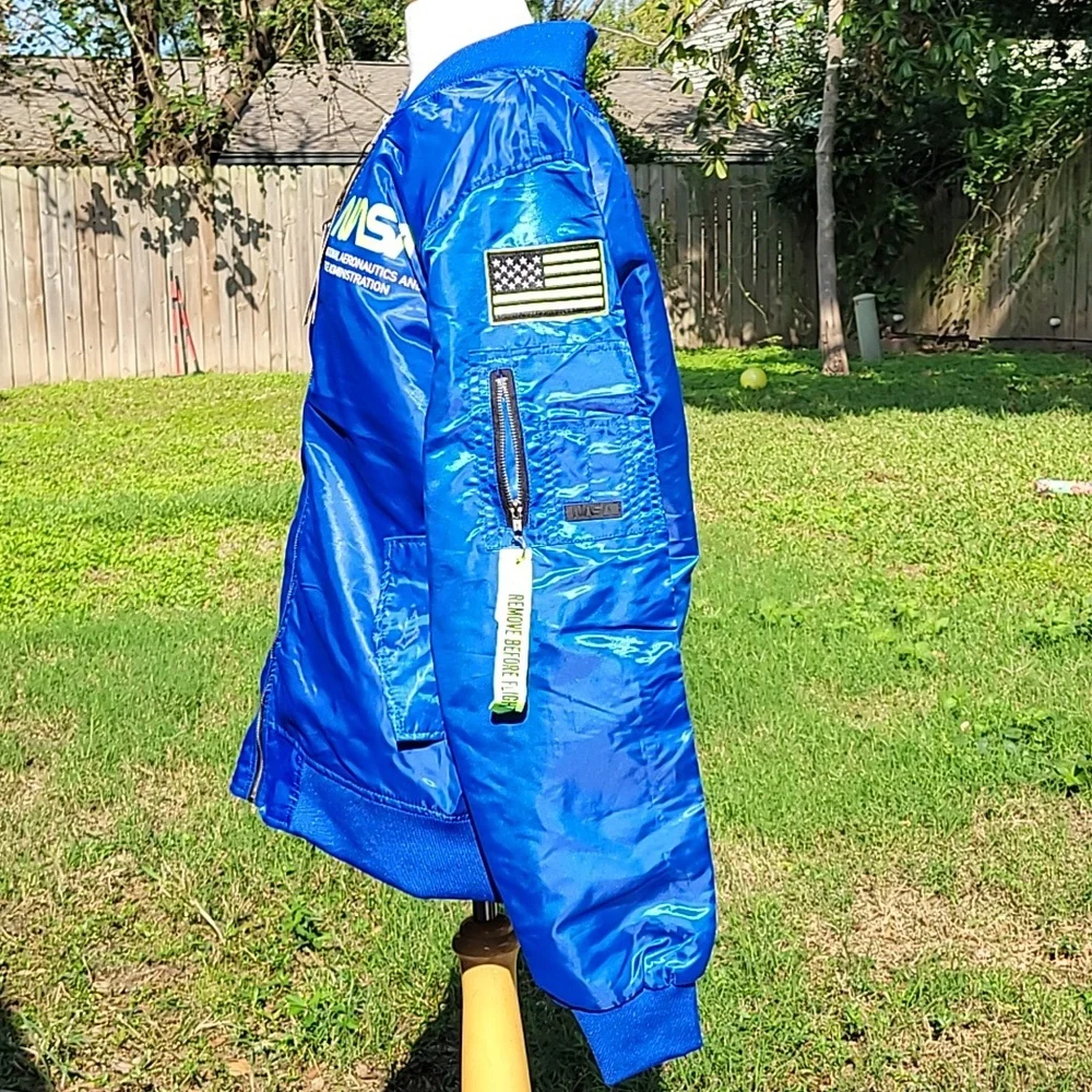 Nasa fullzip Jacket Size Large Blue/Neon Green